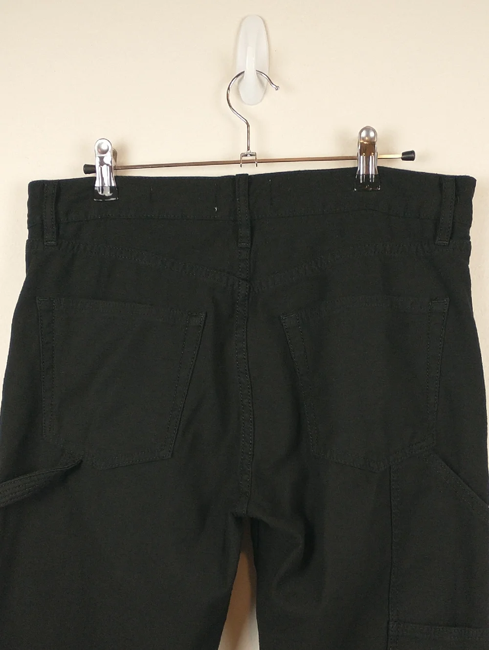 Frame Le Slouch Utility Straight Leg Jeans Womens 26 Black Carpenter Double Knee